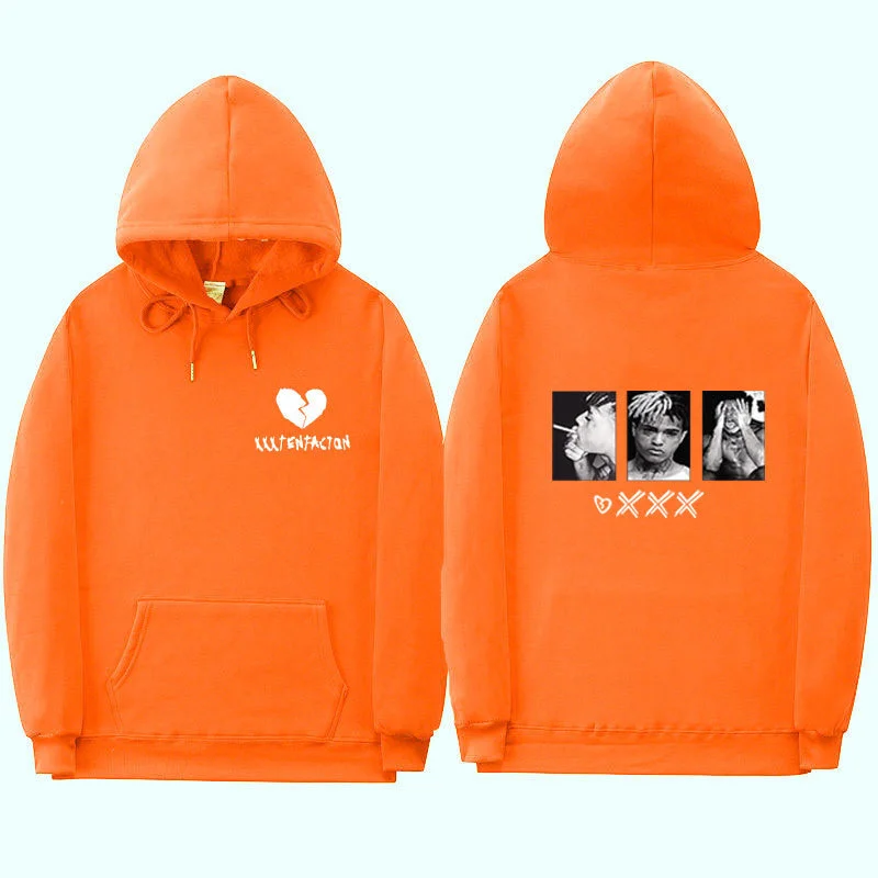 Street style cuff sports hoodie
