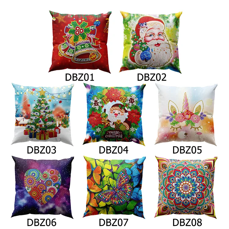 5D Mosaic Diamond Pillow Case Drilling Pillow Cover DIY Resin Painting Kit