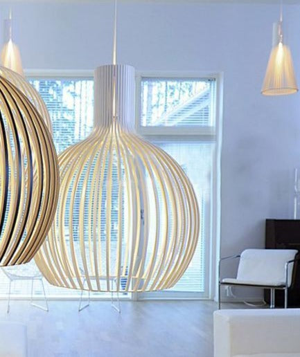 Modern Black Wood Birdcage E27 Bulb Pendant Lights Home Deco Pendant Lamp