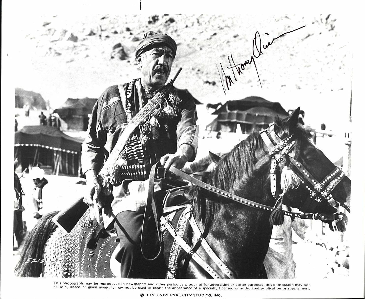 ANTHONY QUINN ACTOR, WRITER AUTOGRAPHED SIGNED 8X10 UNIVERSAL PRESS SHEET