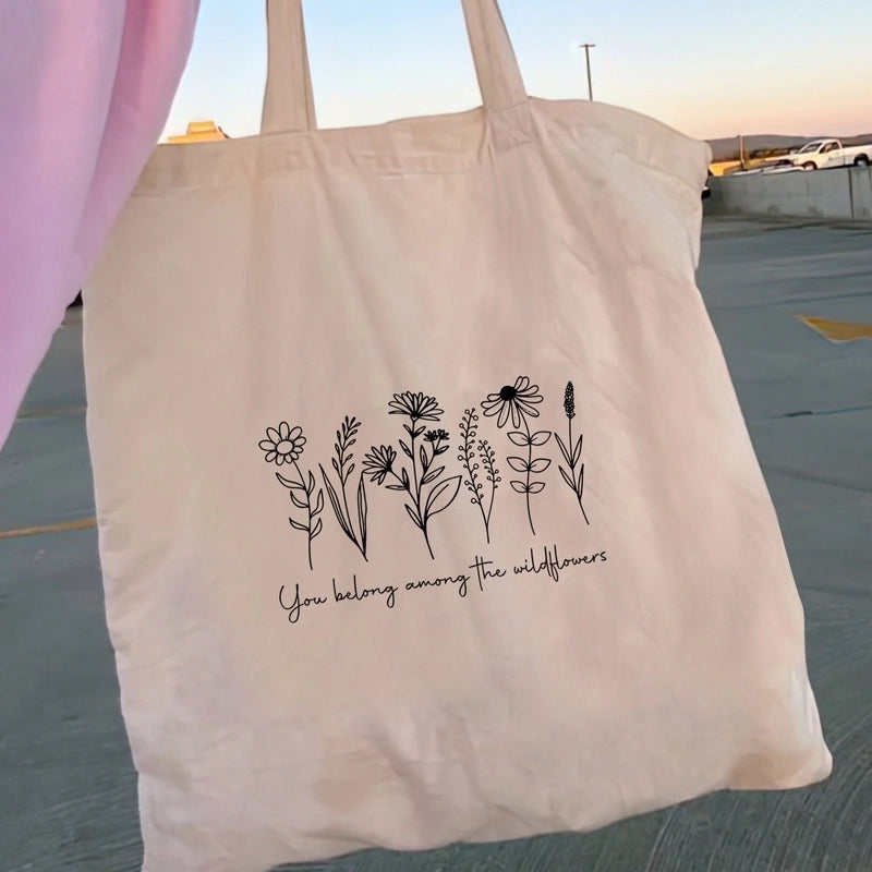 Women’s Large Canvas Color Block Streetwear Square Open Shoulder Bag