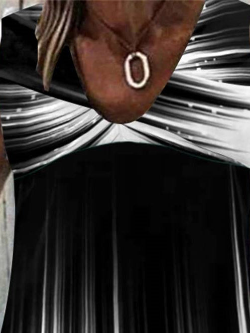 Women Half Sleeve V-neck Solid Color Dress