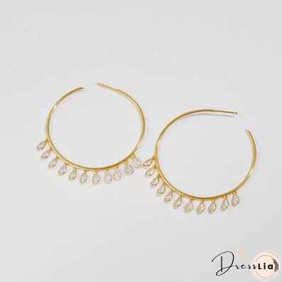 Inlaid Zircon 925 Sterling Silver Earrings