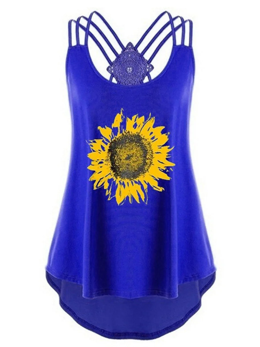 Sunflower Printed Tank Top