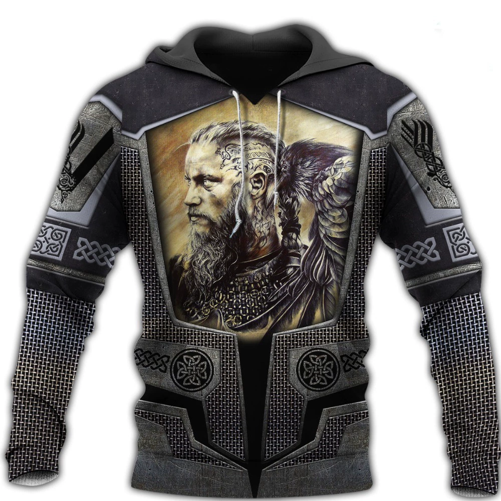 Viking Odin and Ravens 3D Printed Hoodie