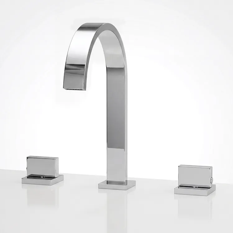 EVERSTEIN 10" H Modern Widespread Bathroom Sink Faucet Polished Chrome