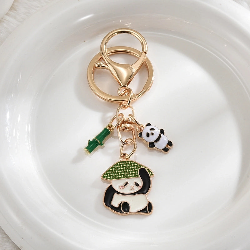 Cute Panda Metal Unisex Bag Pendant Keychain