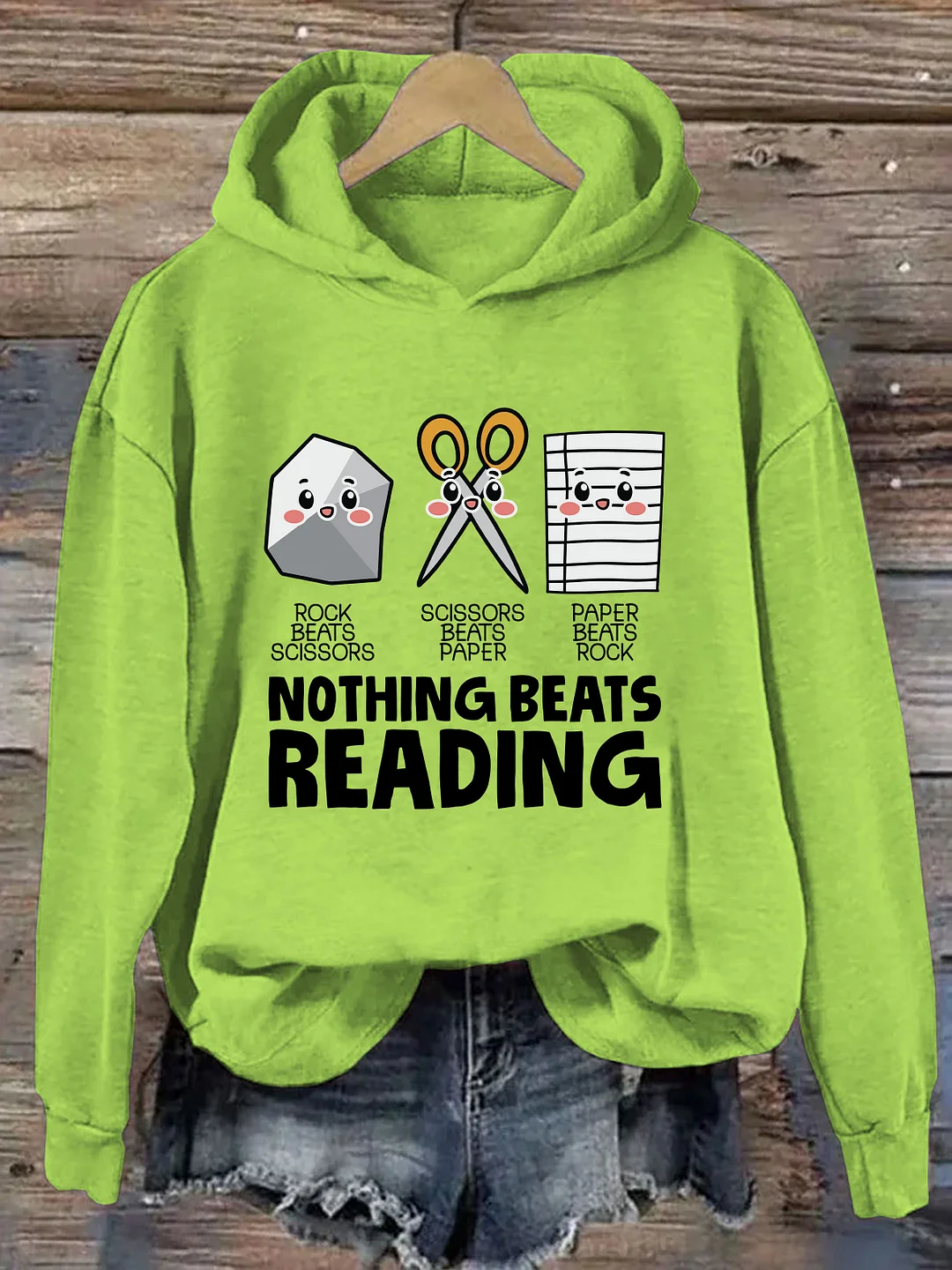 Rock Paper Scissor Reading Hoodie