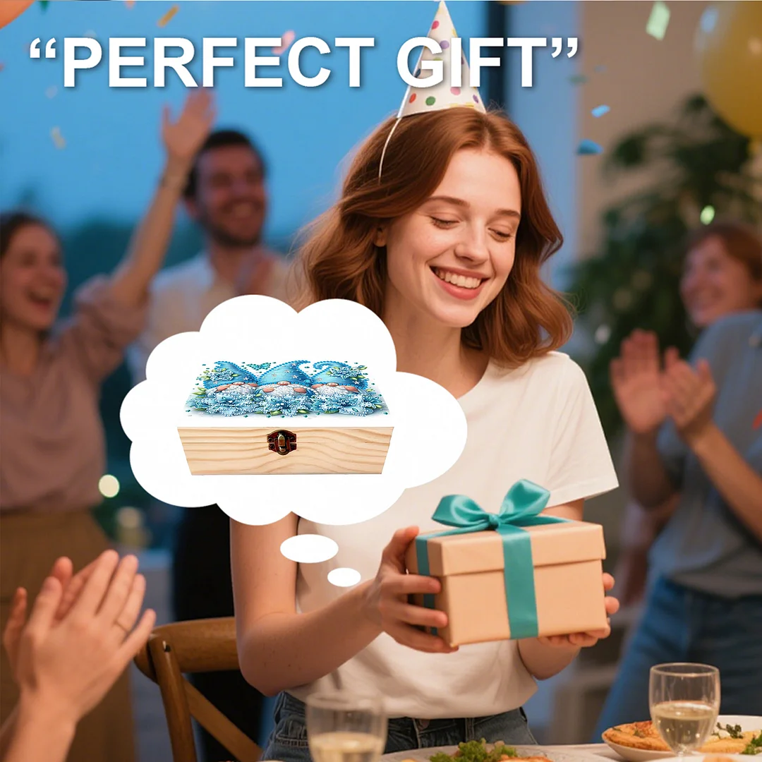 Goblin Flowers DIY Wooden 5D Diamond Art Diamond Art Storage Box for Adults Gift