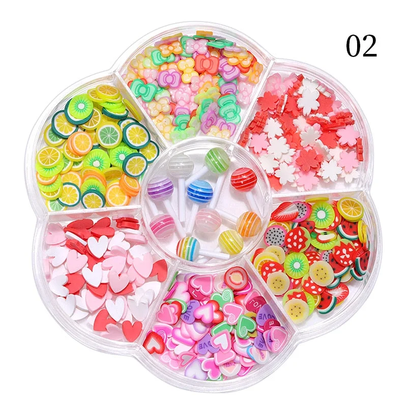 Summer 3D Fruit Tiny Slices Nails Art Decorations Mixed Sized DIY Designs Lemon Nail Accessories Women Nail Tips Manicures-Nail Inspo