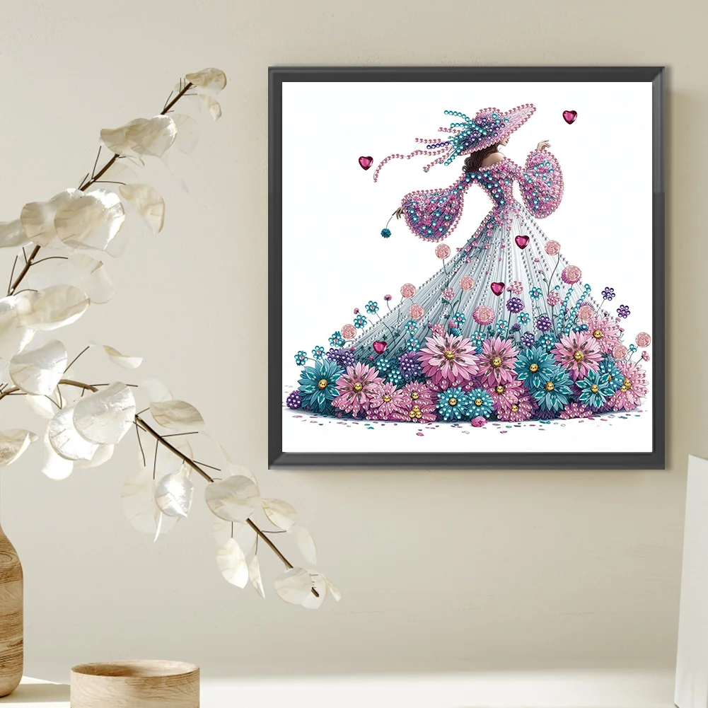 Diamond Painting - Partial Special Shaped Drill - Elegant Lady(Canvas|30*30cm)