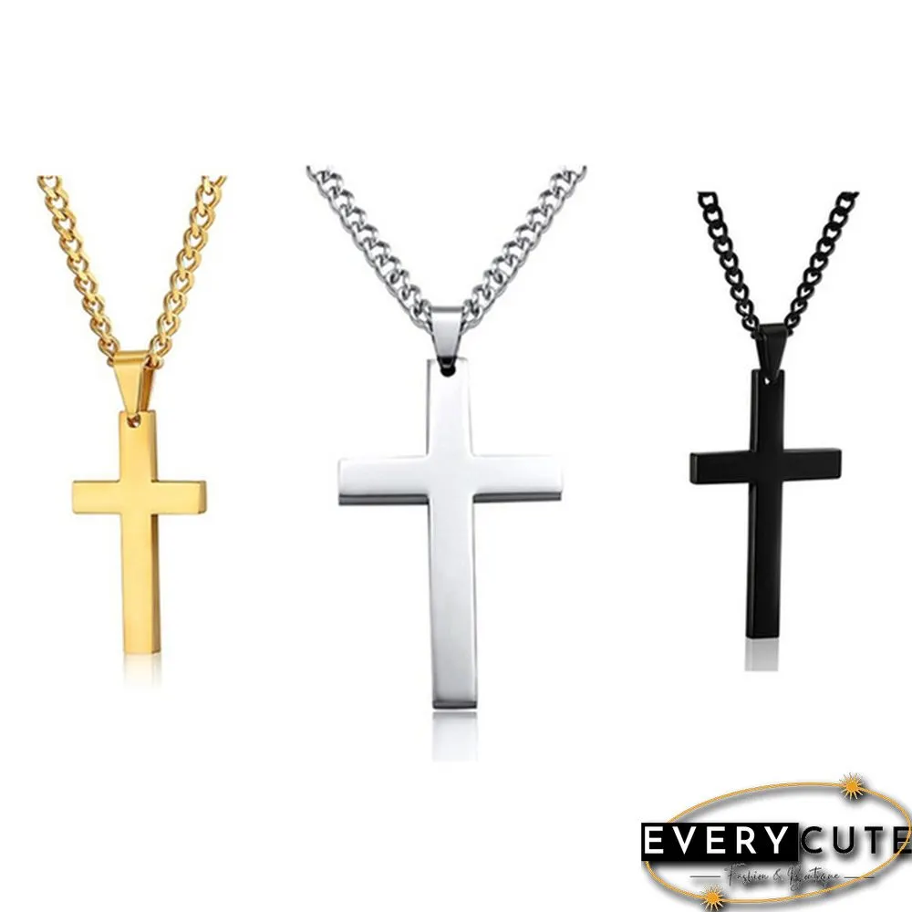 Fashion Simple Cross Pendant Necklace Cross Necklace Jewelry for Men Christmas gift