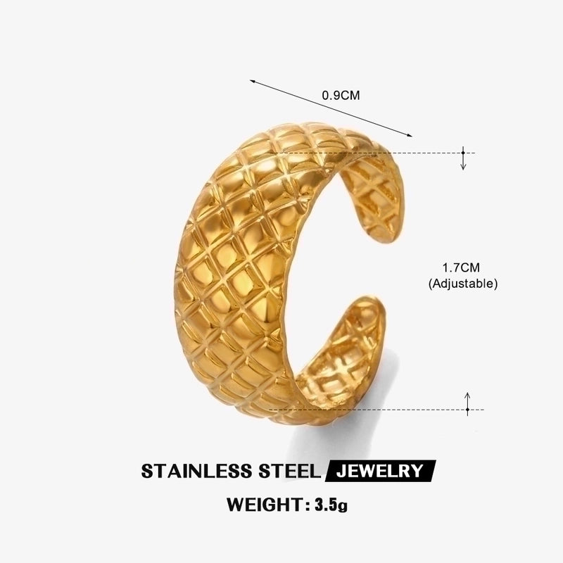 304 Stainless Steel 18K Gold Plated IG Style Plating Heart Shape Butterfly Open Rings