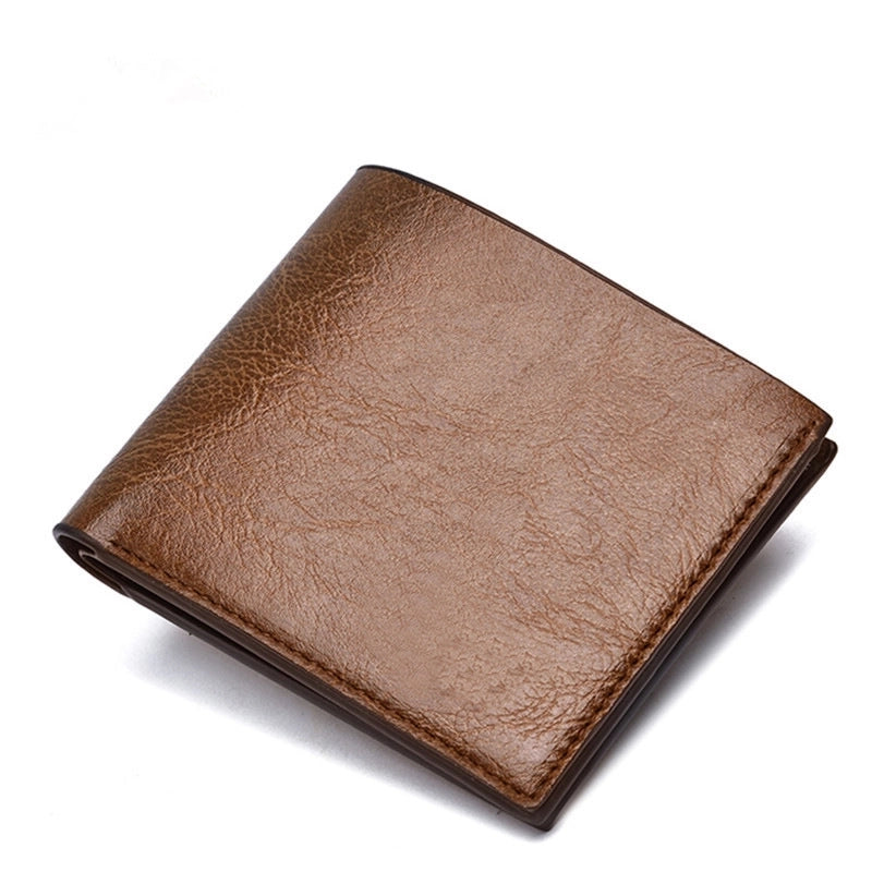 Men’s Solid Color Pu Leather Flip Cover Coin Purse