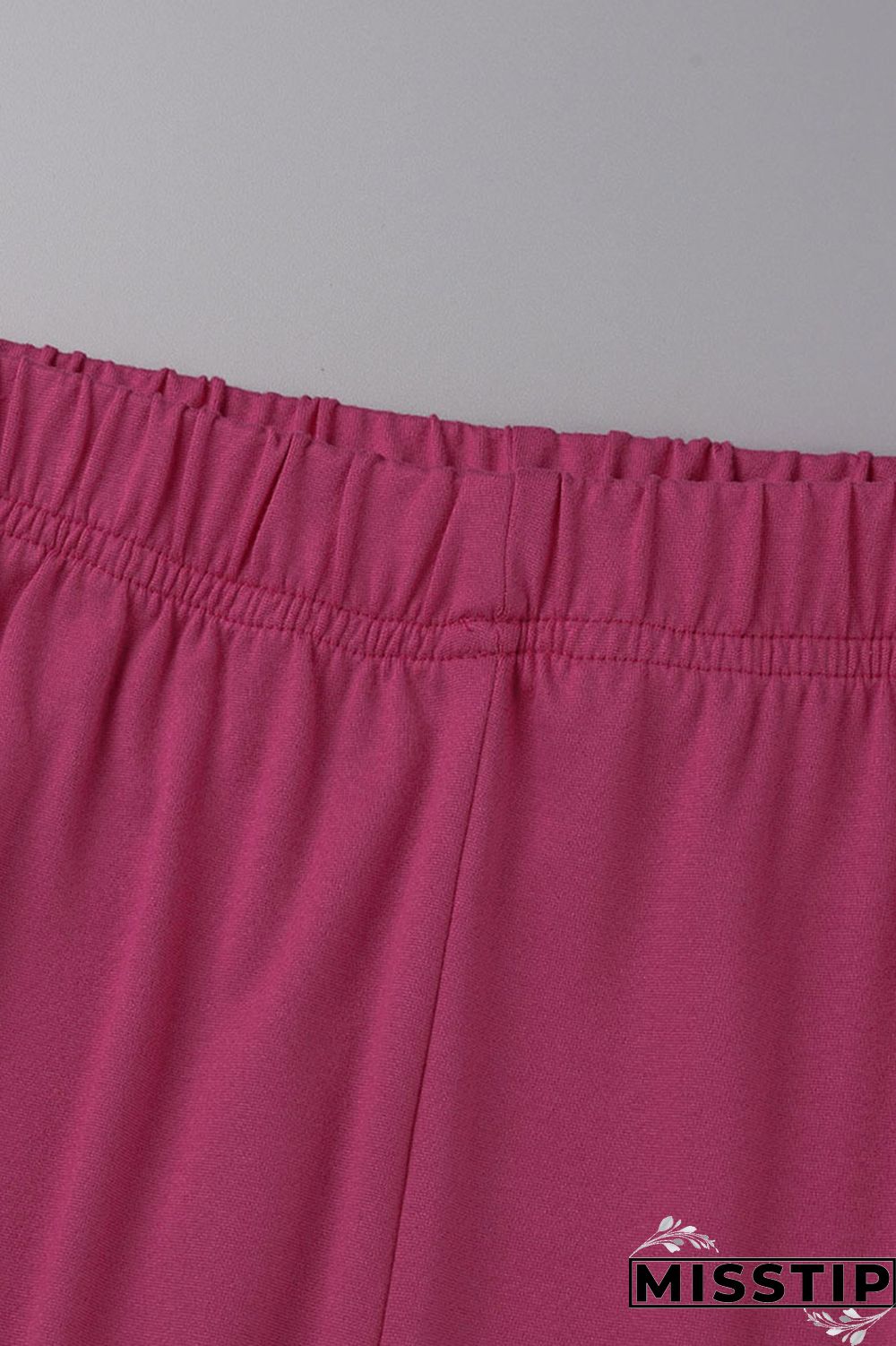 Rose Red Casual Solid Patchwork Slit V Neck Plus Size Two Pieces