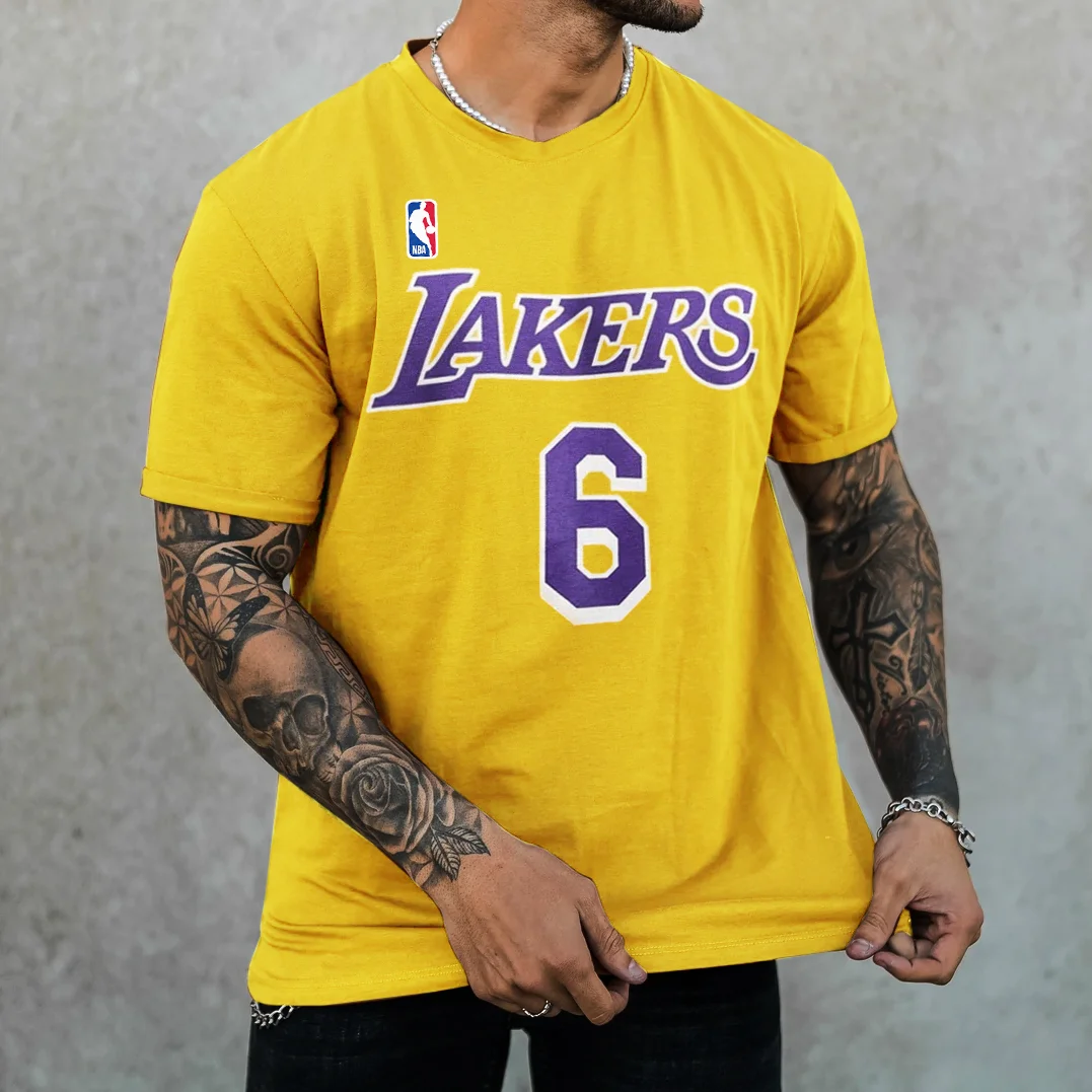 Men's Street Chic Casual Basketball Print Oversized T-Shirt