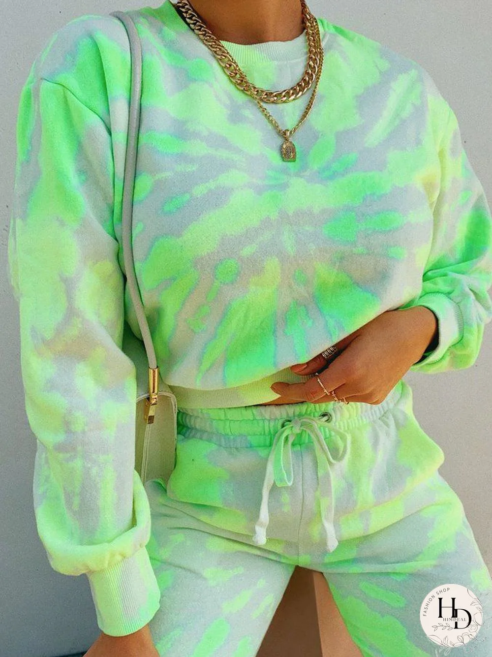 Tie-Dye Printed Casual Long-Sleeved Sweatshirt