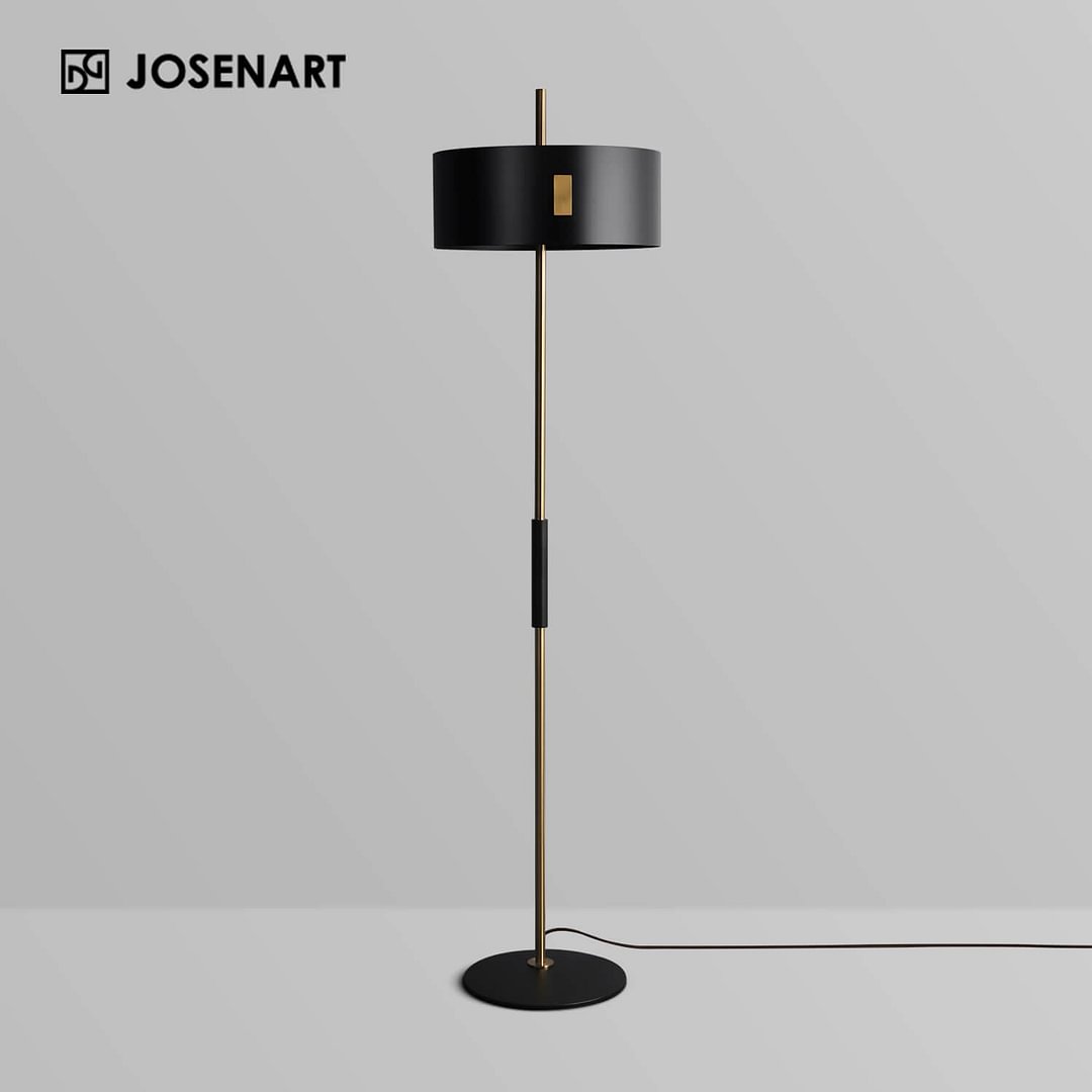 Modern Matte Black Iron Floor Lamp Josenart