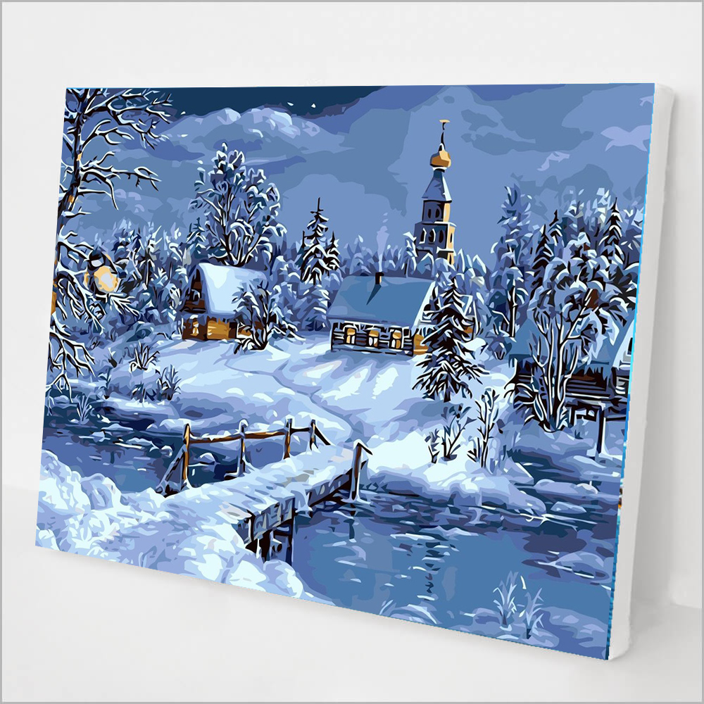 DIY Painting By Numbers | Snow scene