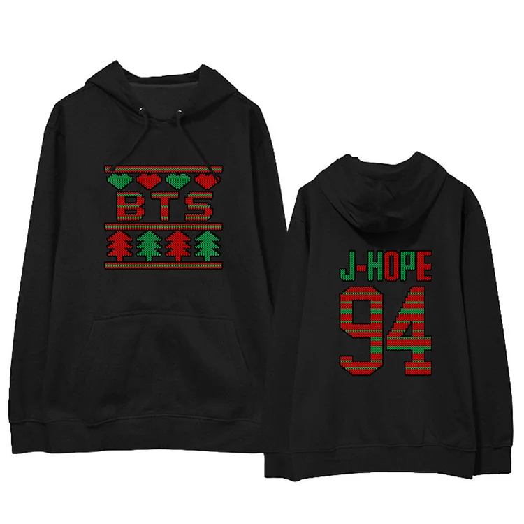 방탄소년단 Christmas Creative Members Name Hoodie