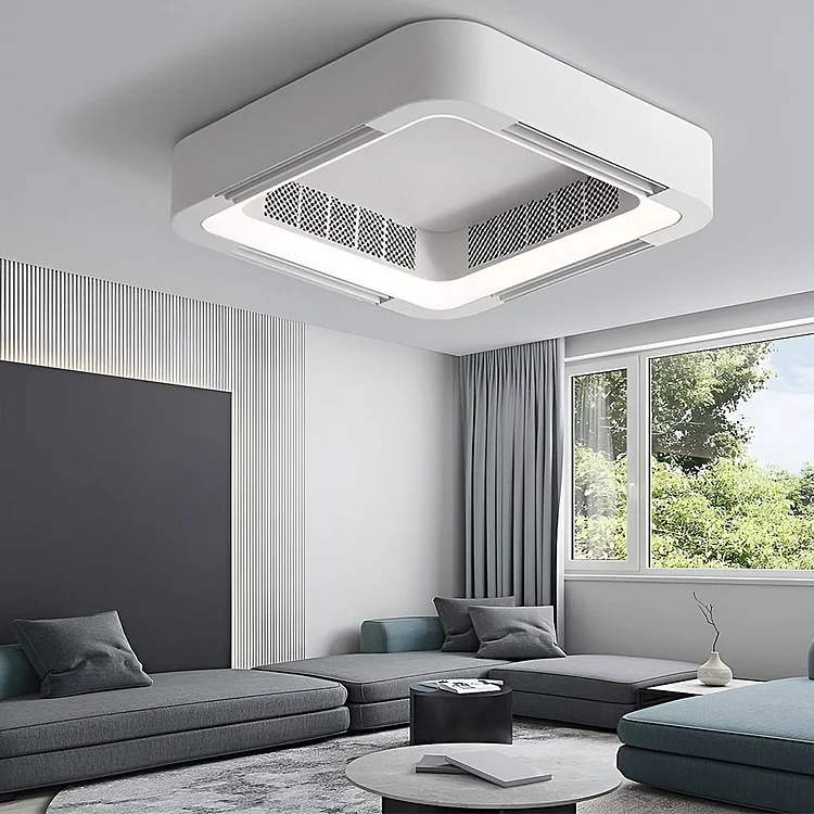 Modern Bladeless Ceiling Fans Lights Inverter Ceiling Fan with Chandelier LED - Appledas