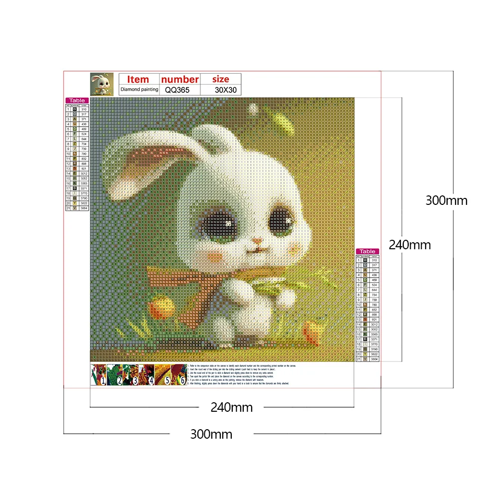 Diamond Painting - Full Round Drill - Rabbit(30*30cm)