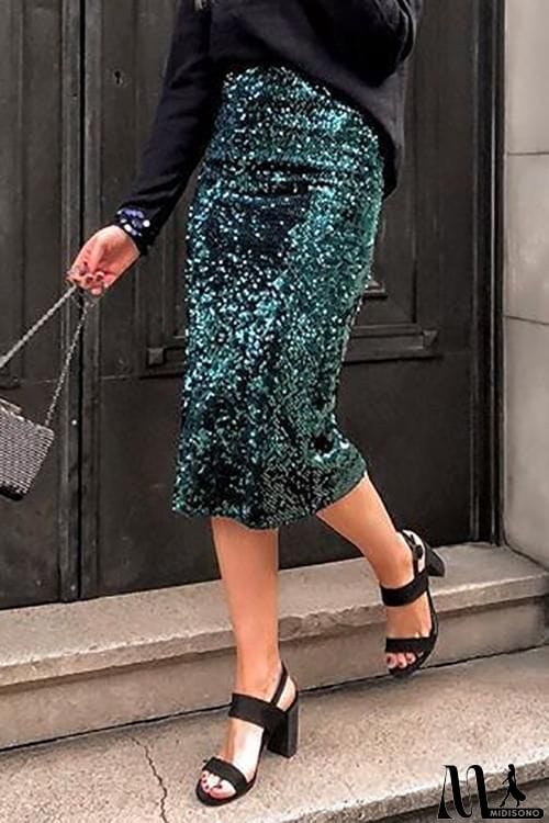 MidiSono - Sequin Pencil Skirt