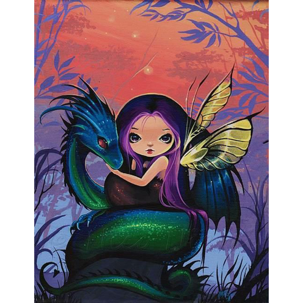 

30*40CM - Round Drill Diamond Painting - Big Eyes Doll, 501 Original