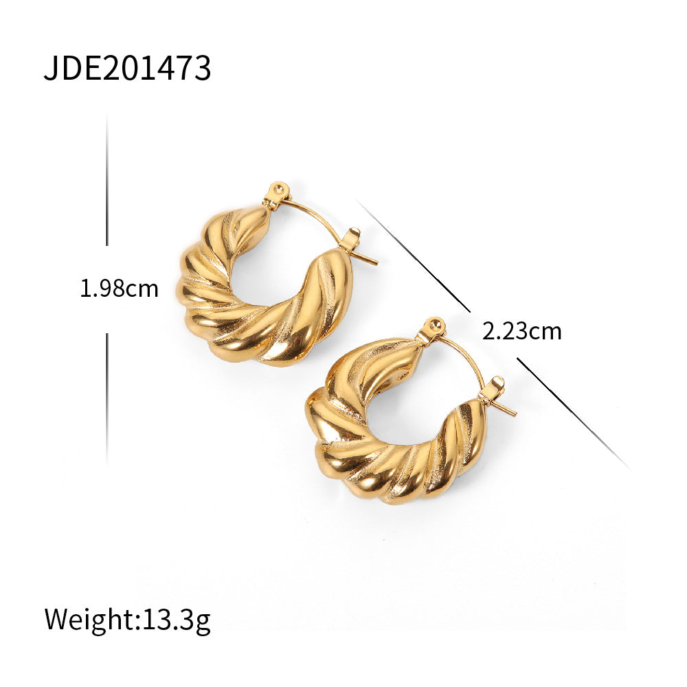 Jie Ding Stainless Steel Earrings Pearl Earrings Female Design Niche Titanium Steel