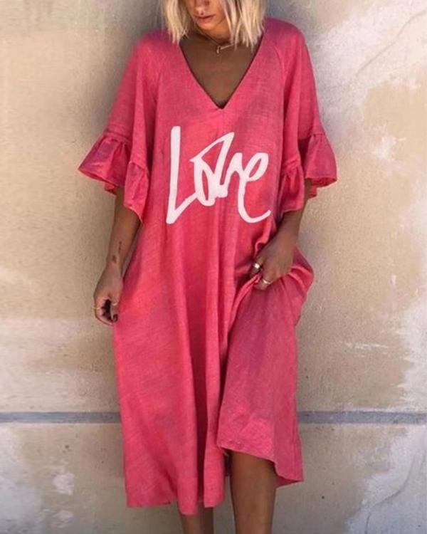 Women's A-Line Dress Printed Knee Length Dress