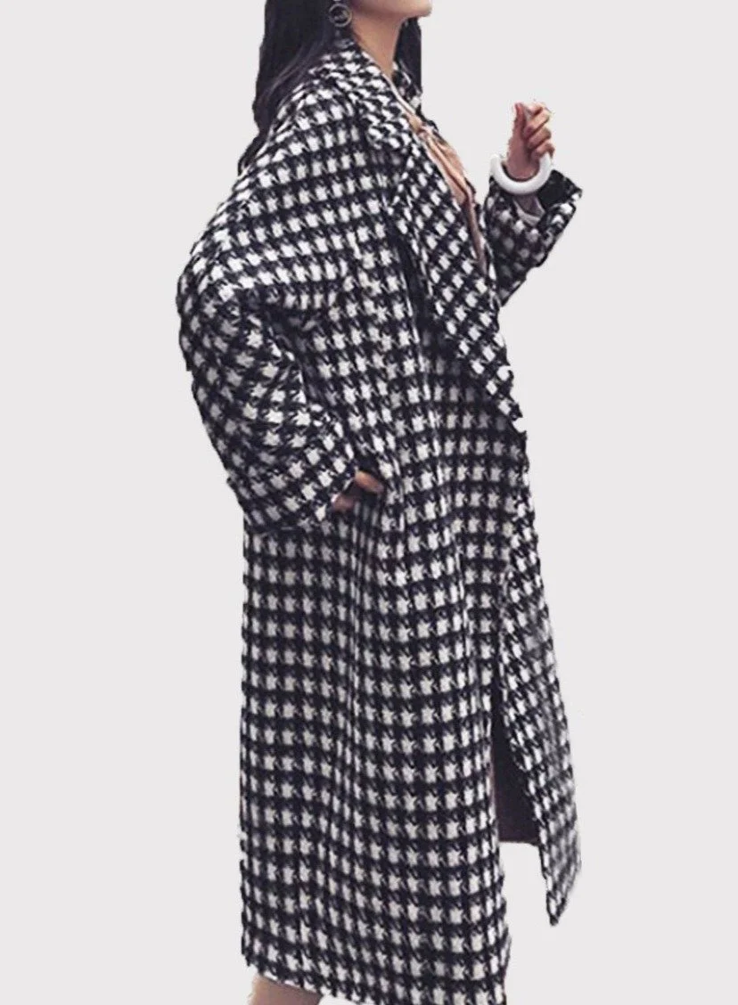 Hounds tooth Woolen Coat | EGEMISS