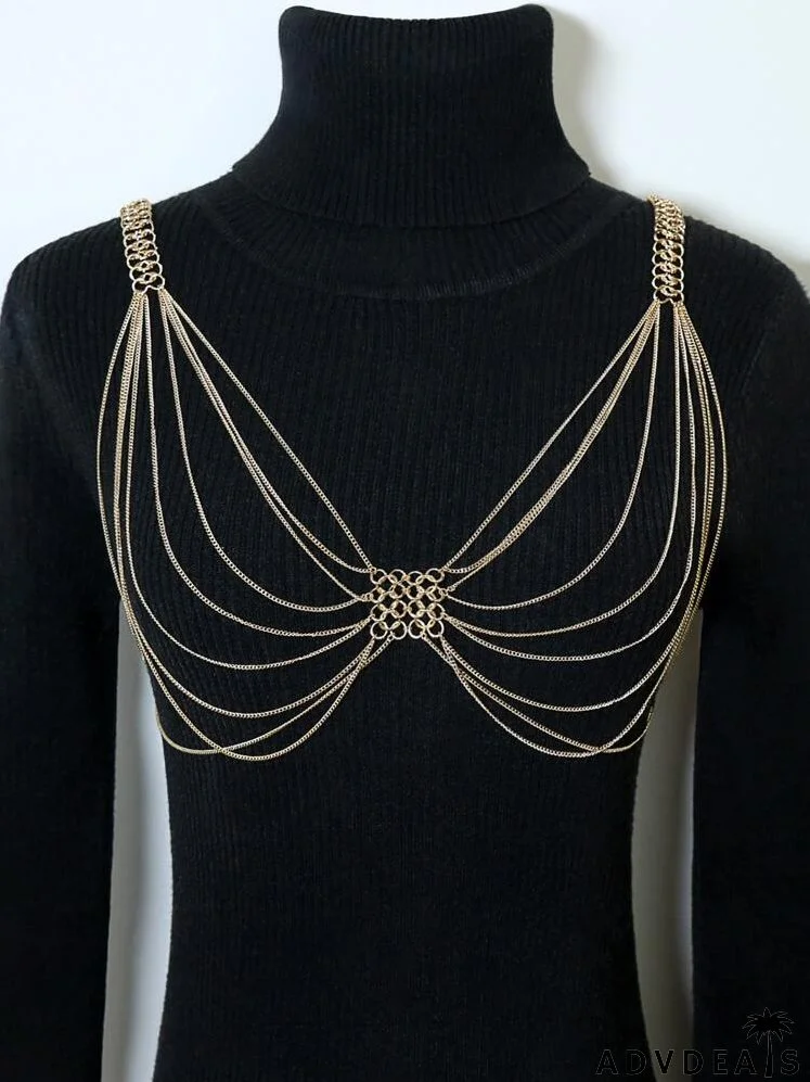 Metal Ring Decor Body Chain