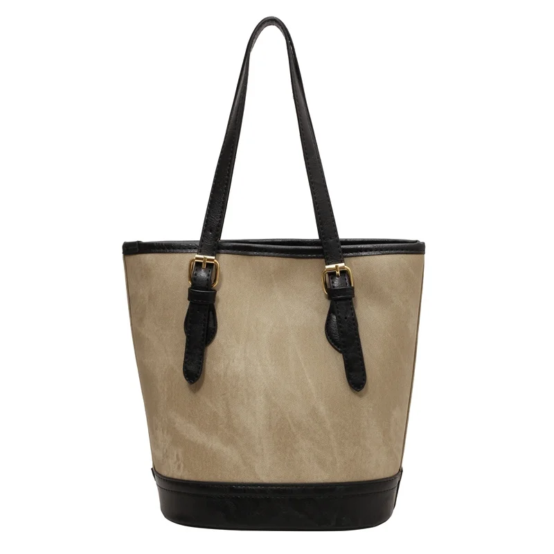 Pongl Pongl And Winter Retro Under-Arm Bucket Bag 2023 New Fashion Trend Is Versatile, Large Capacity Collision Color Tote Bag Single Shoulder Bag