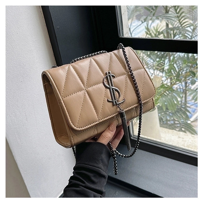 Women’s Pu Leather Solid Color Basic Classic Style Square Magnetic Buckle Crossbody Bag Underarm Bag