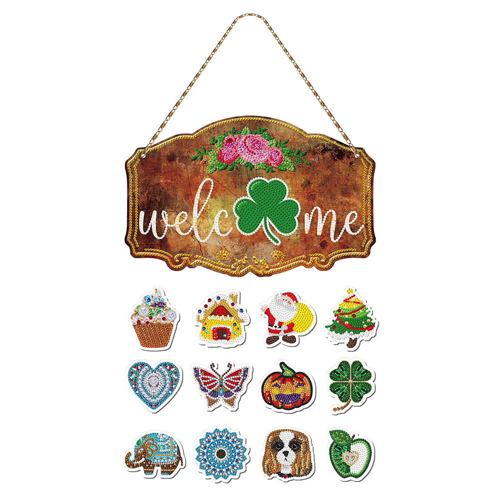 

Luminous Welcome with 12pcs Magnetic Sticker - 5D DIY Craft Pendant, 501 Original