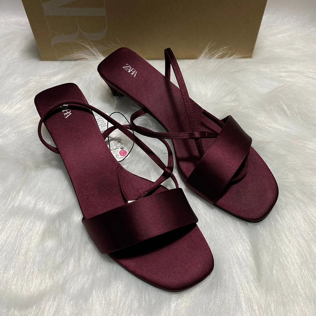 Breakj Breakj Home 2025 New Women's Shoes Low Heel Temperament Korean Version Of Low-Heeled Sandals Simple Word With Two Wearing Sandals