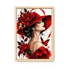 Stamped Cross Cross cross stitch kit for Adults Red Hat Lady 11CT 24x16in tapestrymarket