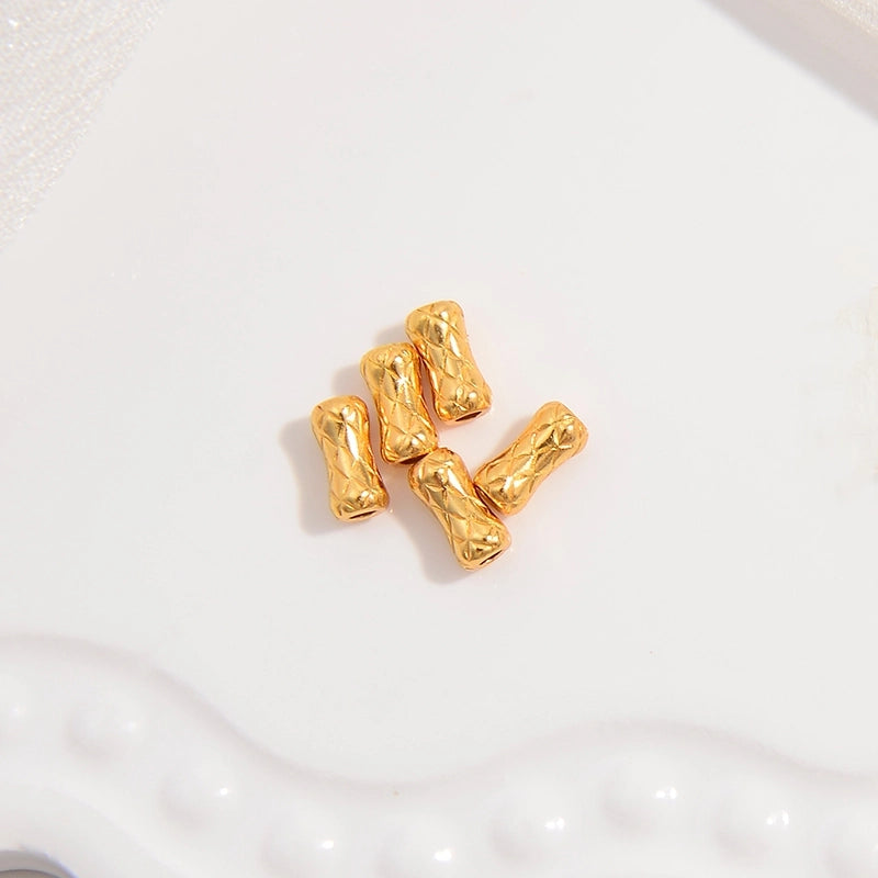 5 PCS/Package 2.5*6mm 2*6mm 925 Sterling Silver 22K Gold Plated Rhodium Plated Bamboo Beads Jewelry Accessories