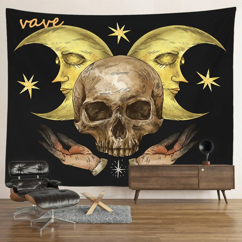 Nigikala Magic Vintage Tarot Mushroom Tapestry Wall Hanging Trippy Butterfly Mandala Hippie Aesthetic Tapestry Sun and Moon