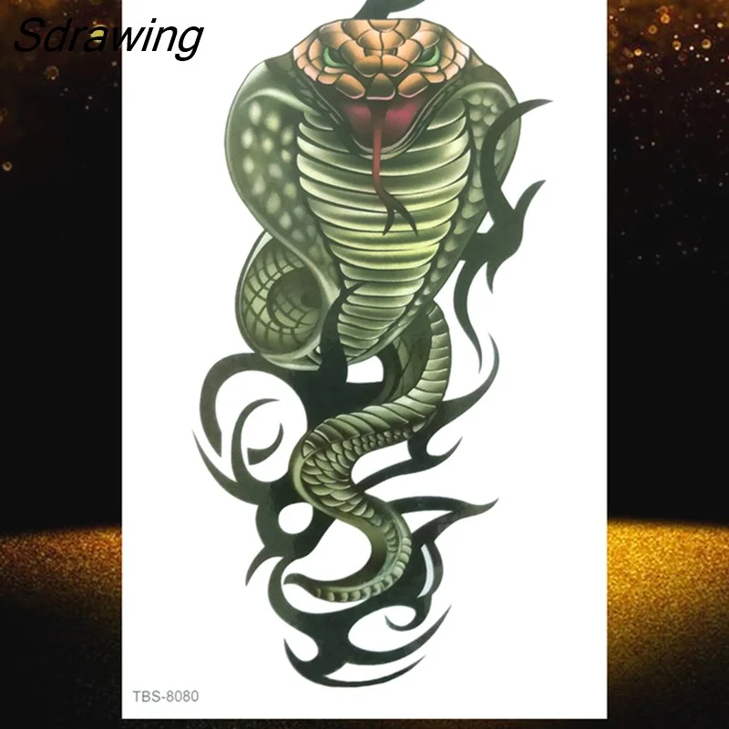 Sdrawing Wolf Tiger Owl Tatoo Sticker 3D Black Animal Tattoo For Men Women Kids Hot Sale Monster Flower Disposable Temporary Tattoo