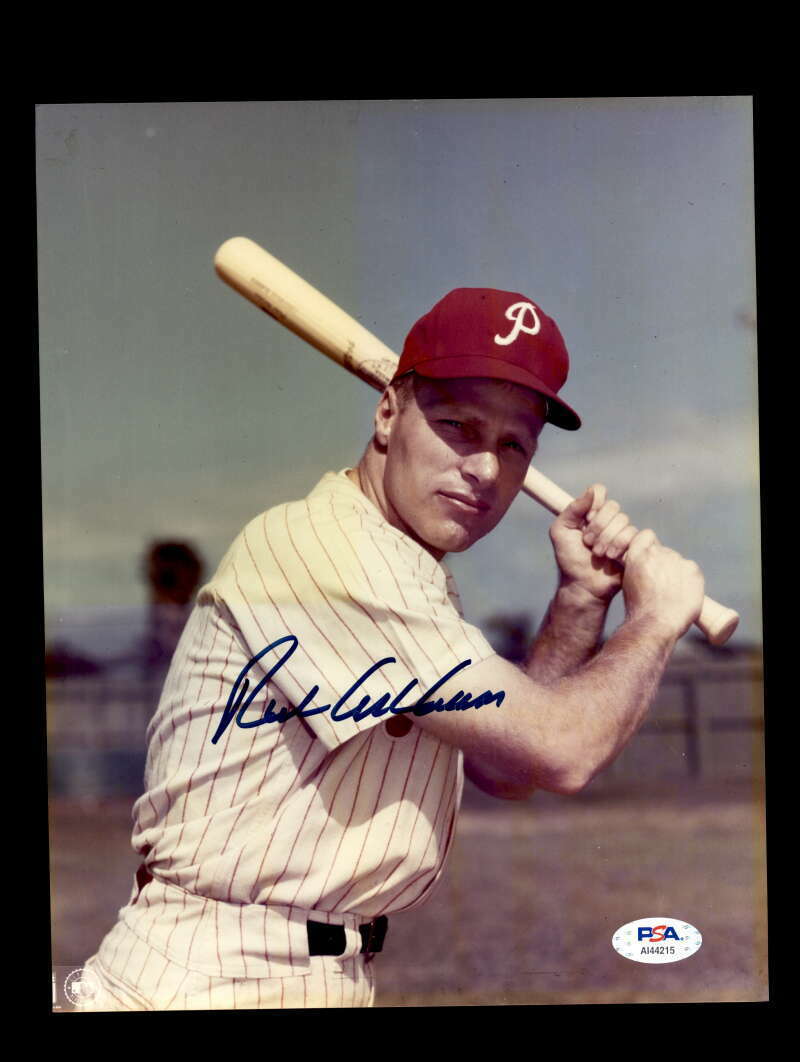 Richie Ashburn PSA DNA Cert Hand Signed 8x10 Photo Poster painting Phillies Autograph