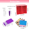(US Local)12 Grids Diamond Painting Organization Set with Point Drill Trays (Red 1)