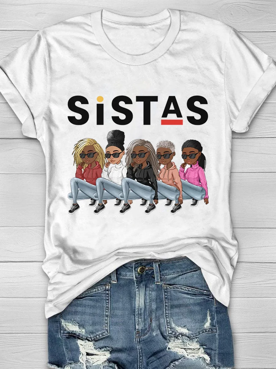Sistas Print Short Sleeve T-Shirt