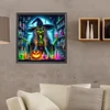 (40*40cm)Halloween Witch Pumpkin - Full Round Drill Diamond Painting