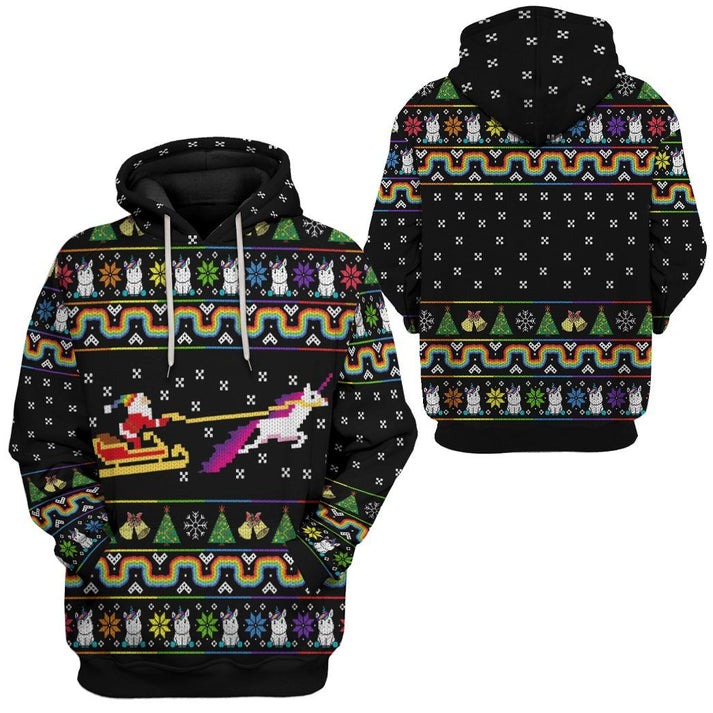 Unisex Black Ugly Christmas Sweaters 3D Print Hoodies