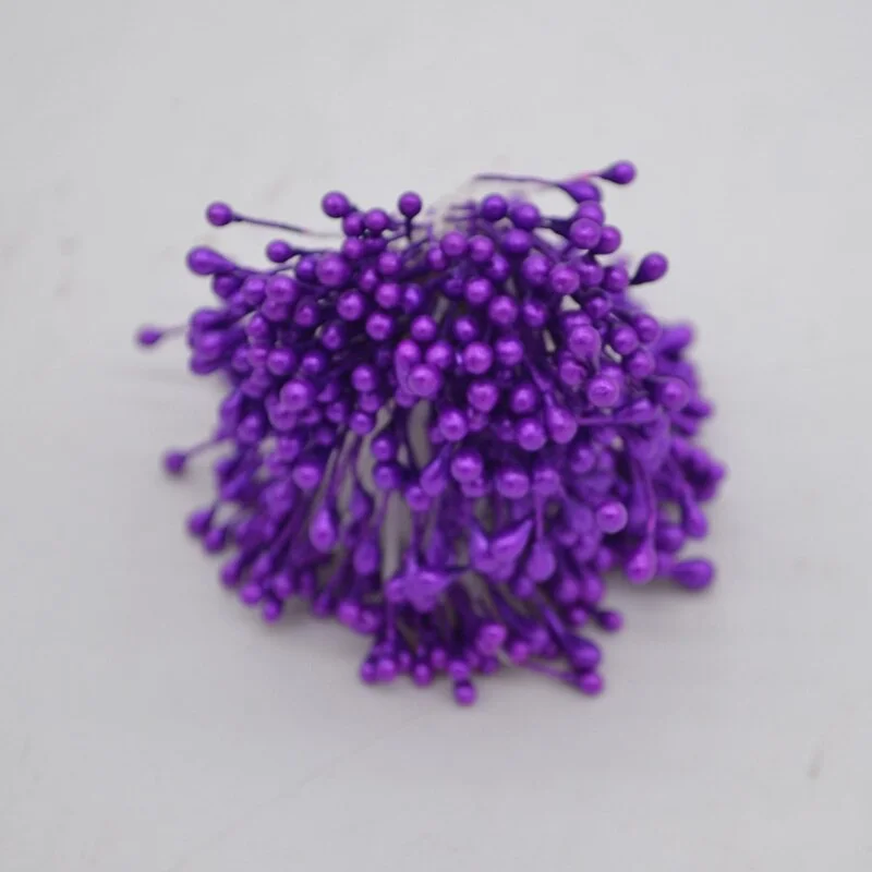 1 Bundle= (500PCS )Artificial Flower Double Heads Stamen Pearlized Craft Cards Cakes Decor Floral for home wedding party decor