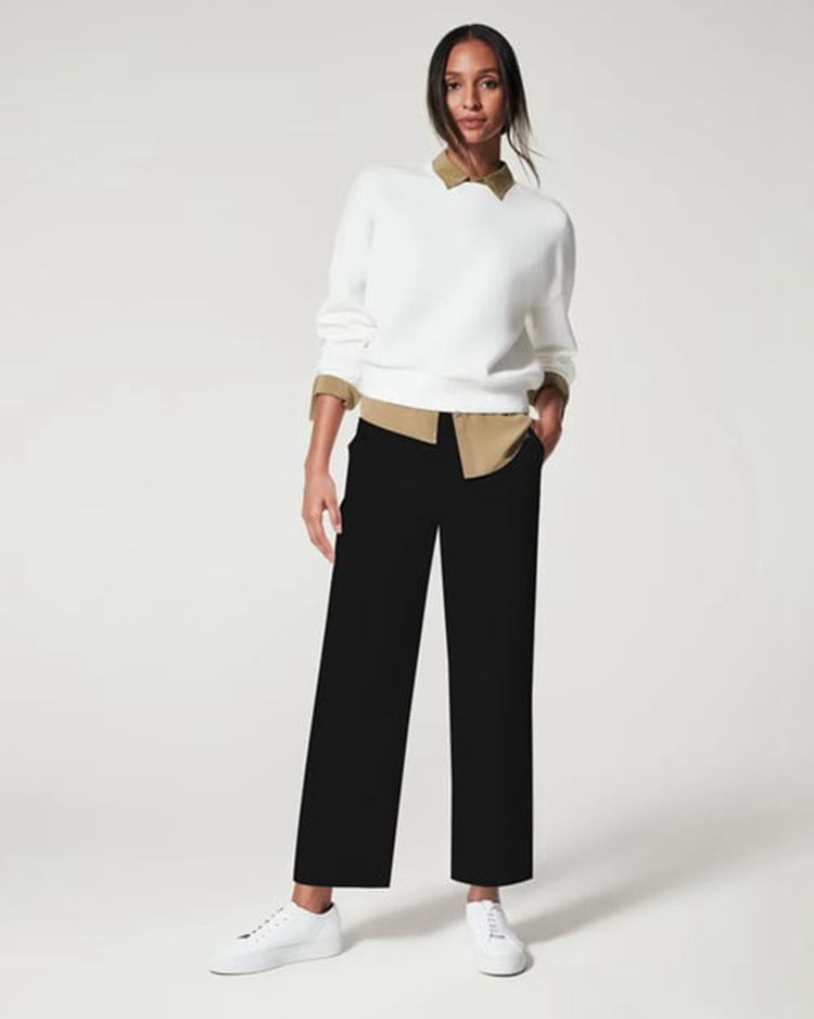 Mature Women High Waist Pants Casual Loose Straight Trousers Slender Temperament Pants