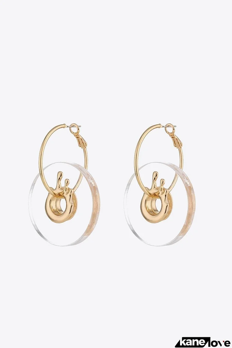 Contrast Hoop Drop Earrings