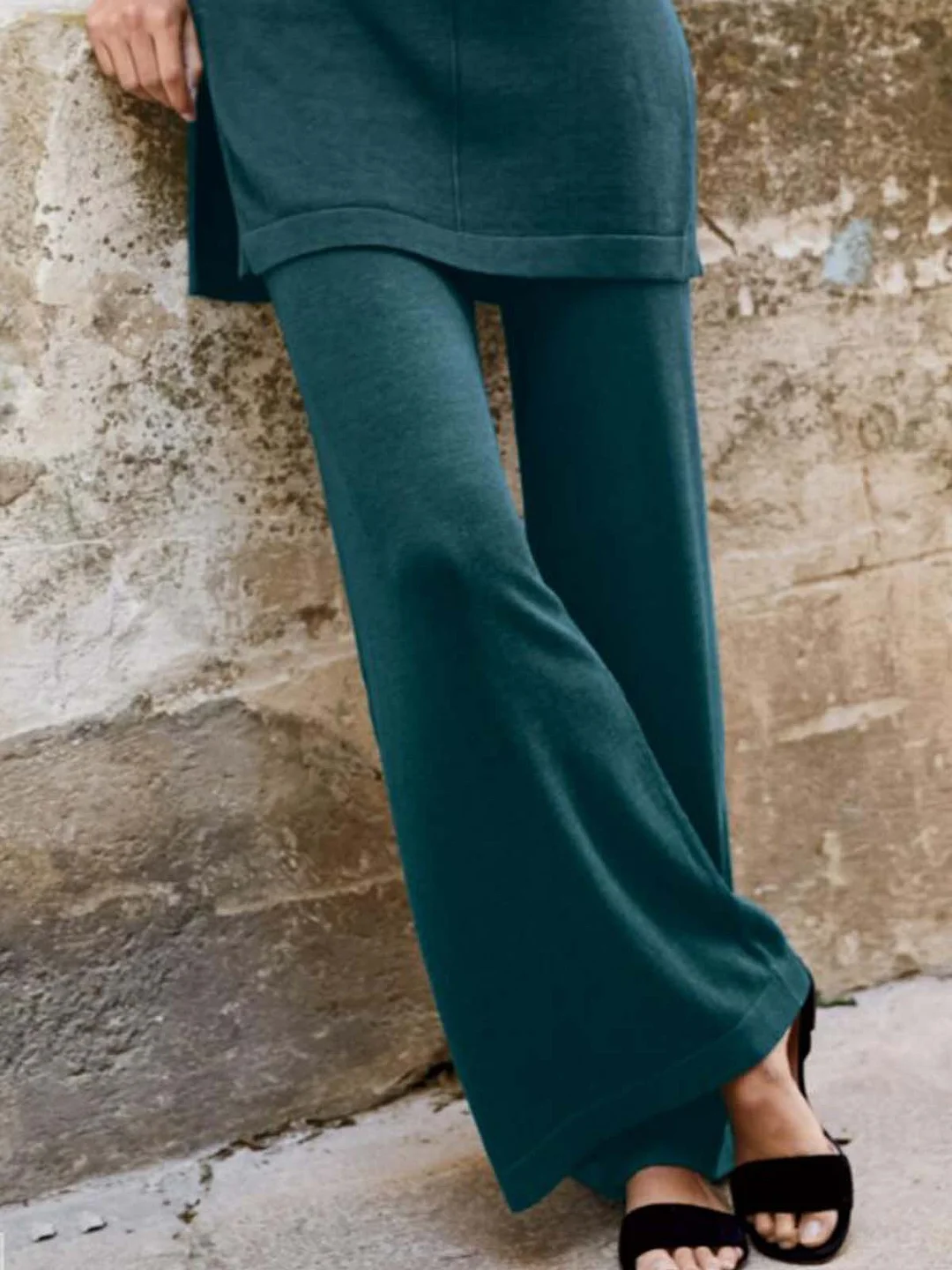Jersey Plain Loose Casual Pants