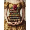Girl Holding A Book-14CT Stamped Cross Stitch 45*60cm/17.72*23.62in(Big Size) tapestrymarket